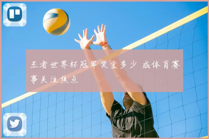王者世界杯冠军奖金多少 成体育赛事关注焦点